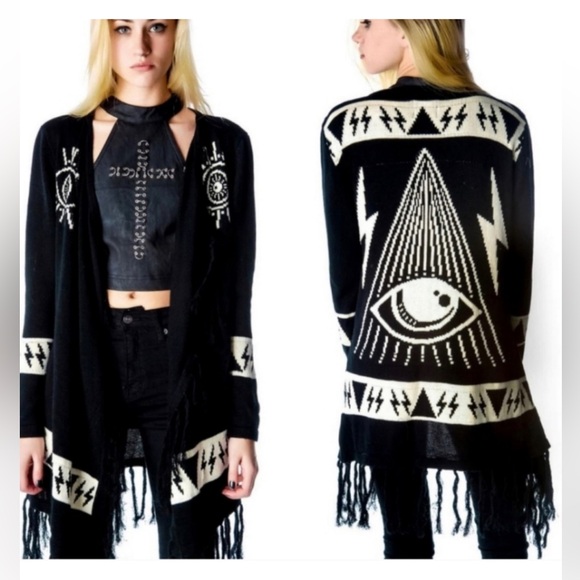 UNIF Sweaters - RARE! UNIF Psychic Poncho Knit Sweater, Size XS